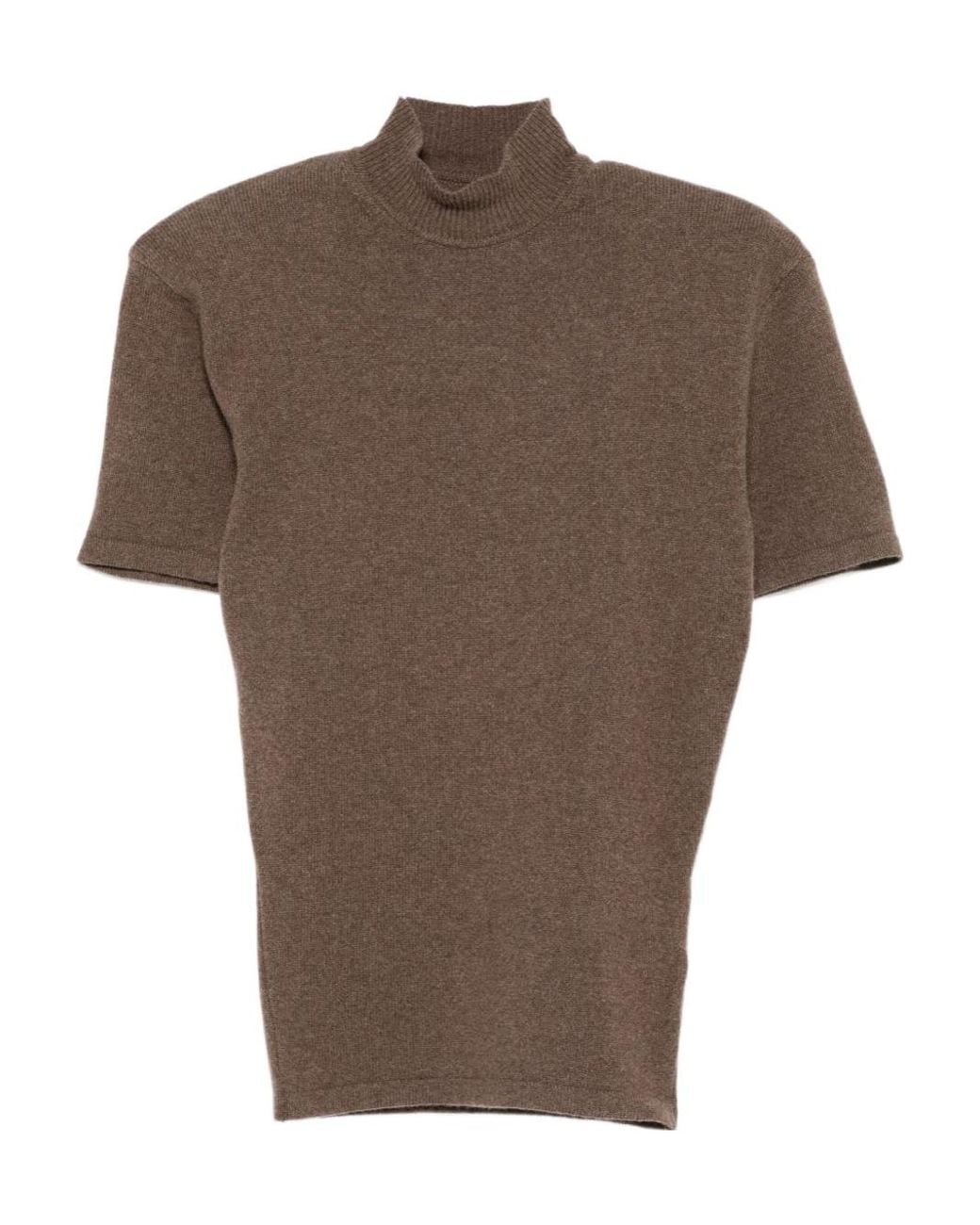 Jacquemus Brown High Neck Knitted Top