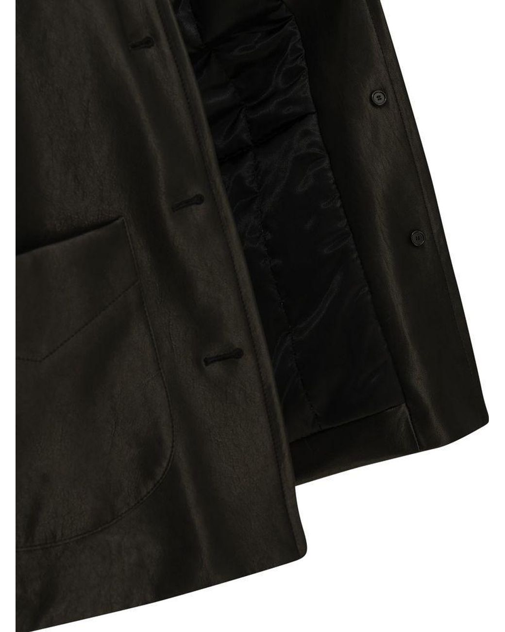 Khaite Black Shearling-Trimmed Leather Jacket
