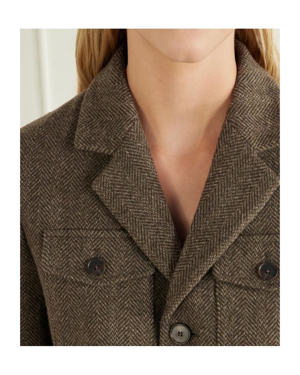 Polo Ralph Lauren Green Ralph Lauren Belted Herringbone Blazer