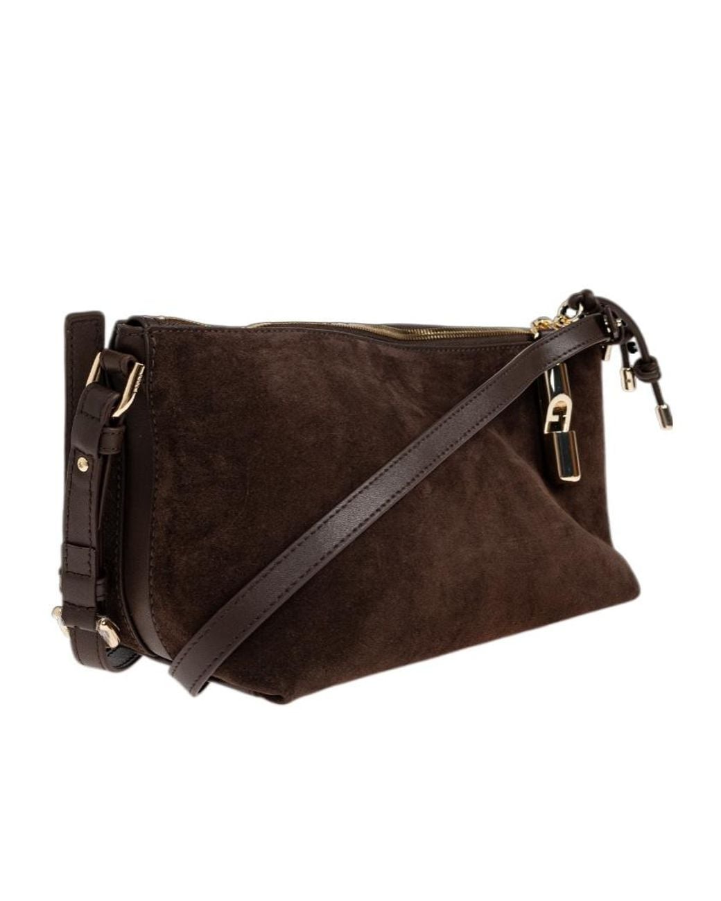 Furla Brown Zip-Top Shoulder Bag