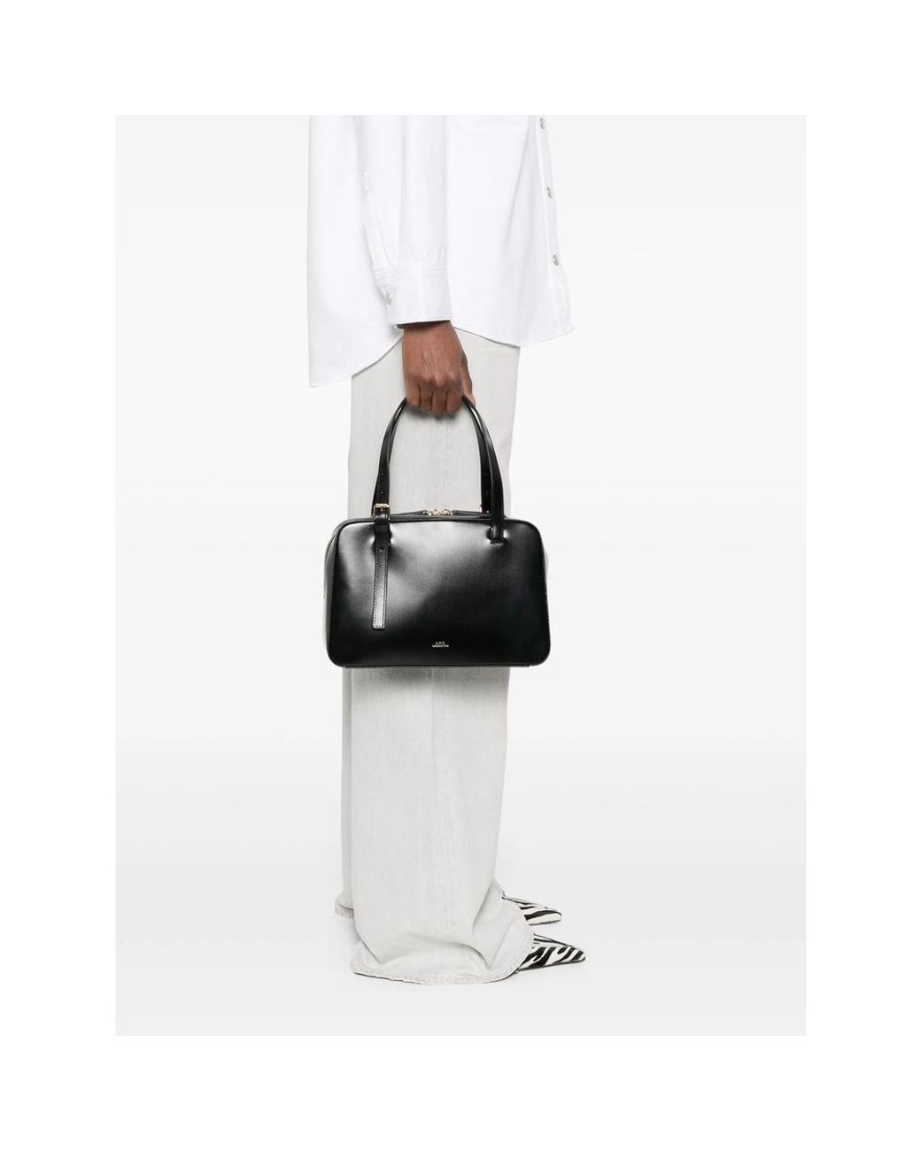 A.P.C. Black Virginie Logo Printed Crossbody Bag