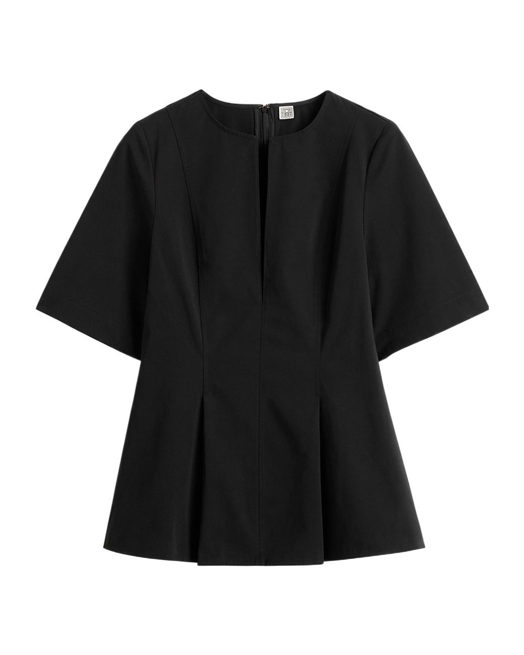 Totême Black Totême Pleated A-Line T-Shirt