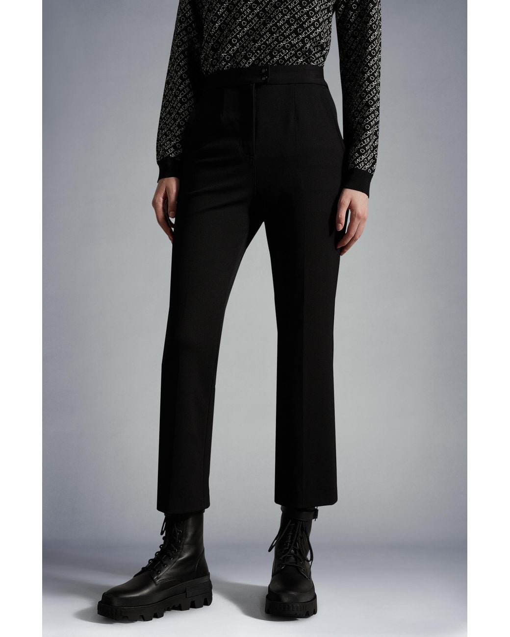 Moncler Black High-Waisted Flared Pants