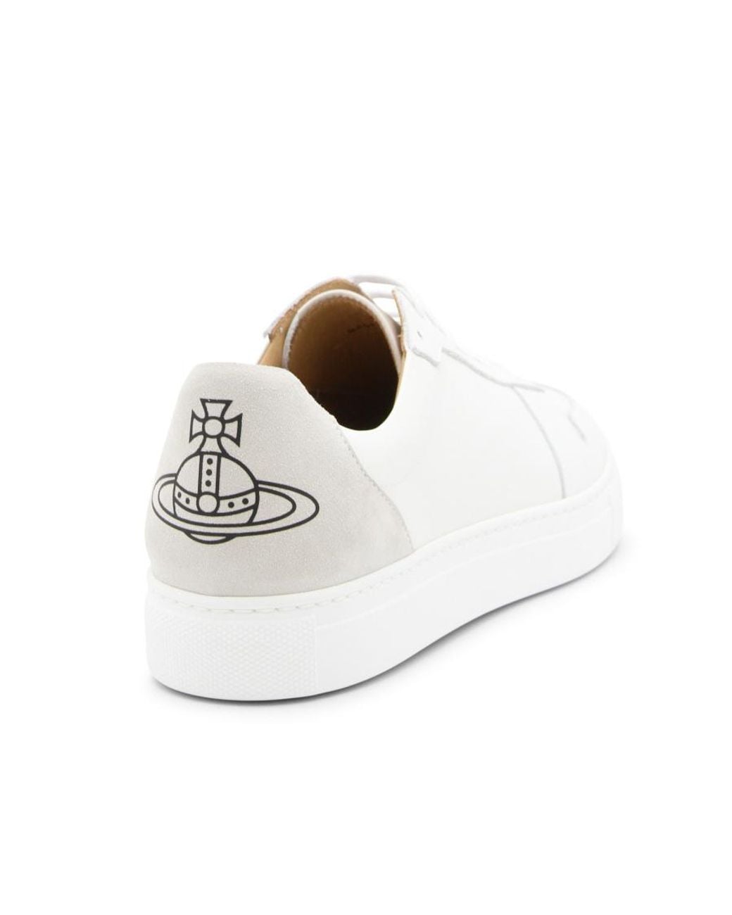 Vivienne Westwood White Logo-Print Calf Leather Sneakers for men