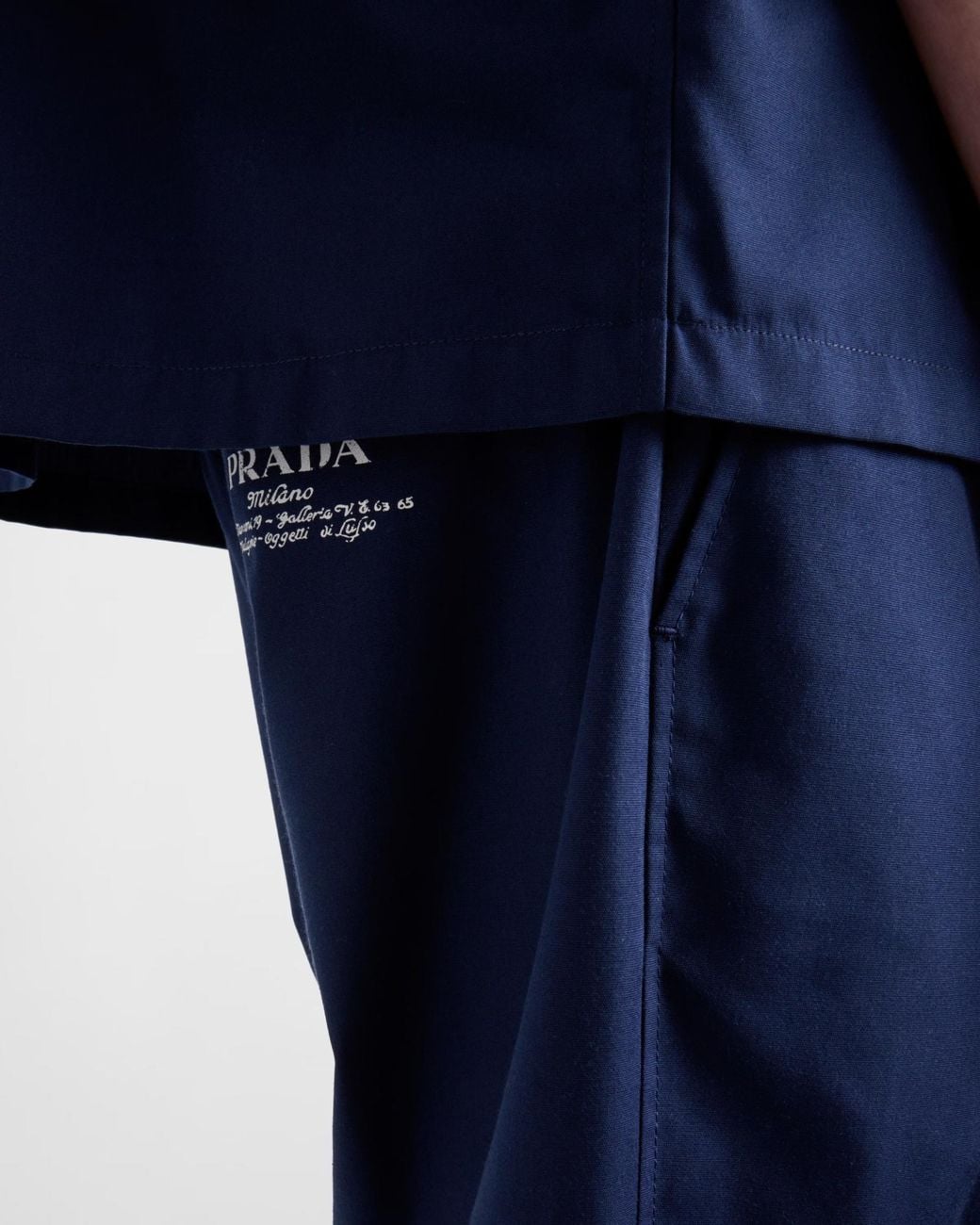 Prada Blue Pleated Poplin Trousers for men