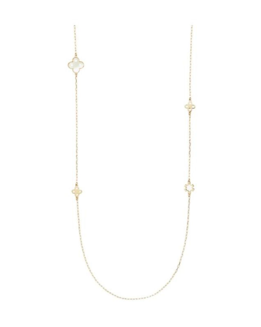 Tory Burch White Forget Me Not Necklace