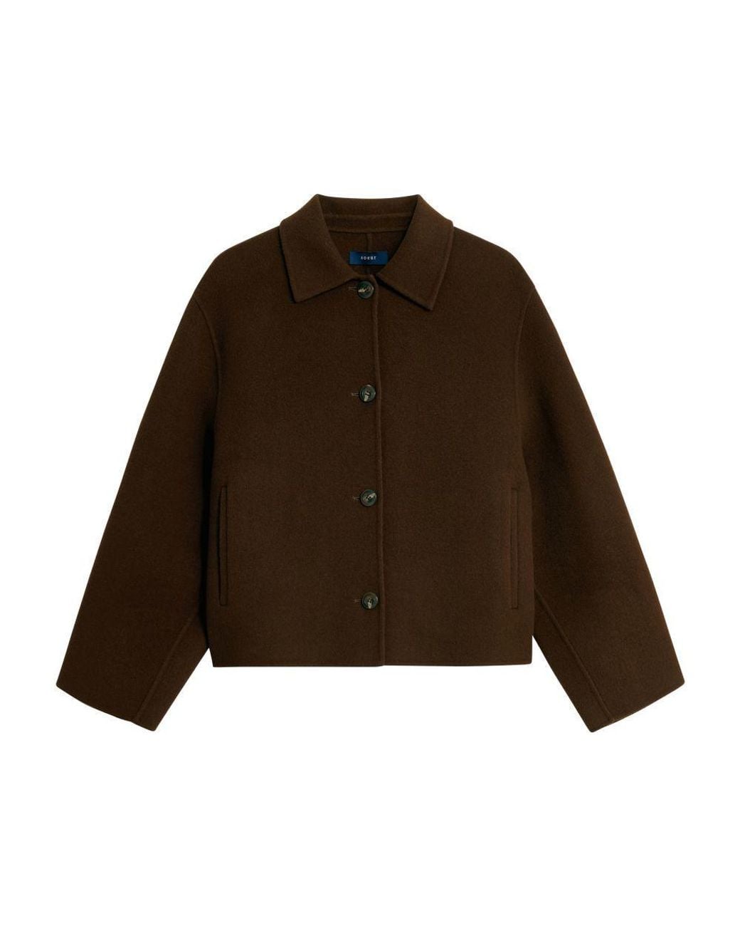 Soeur Brown Gyoda Woolen Cropped Coat