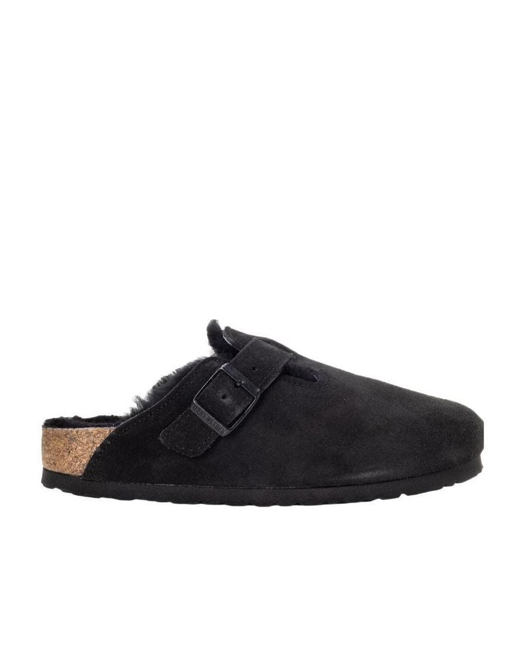 Birkenstock Black Round-Toe Flat Slides
