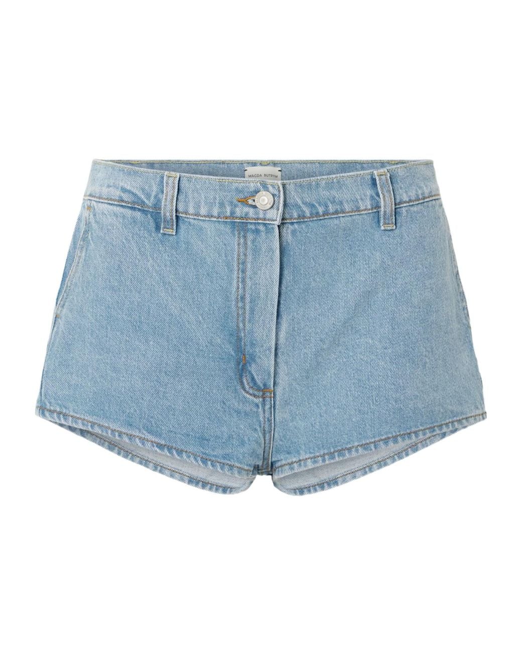 Magda Butrym Blue Denim Shorts With Belt Loops