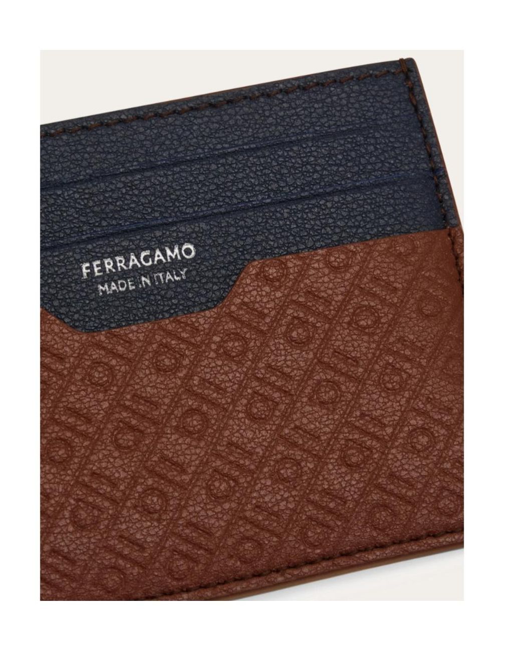 Ferragamo Blue Ferragamo Monogram Credit Card Holder for men