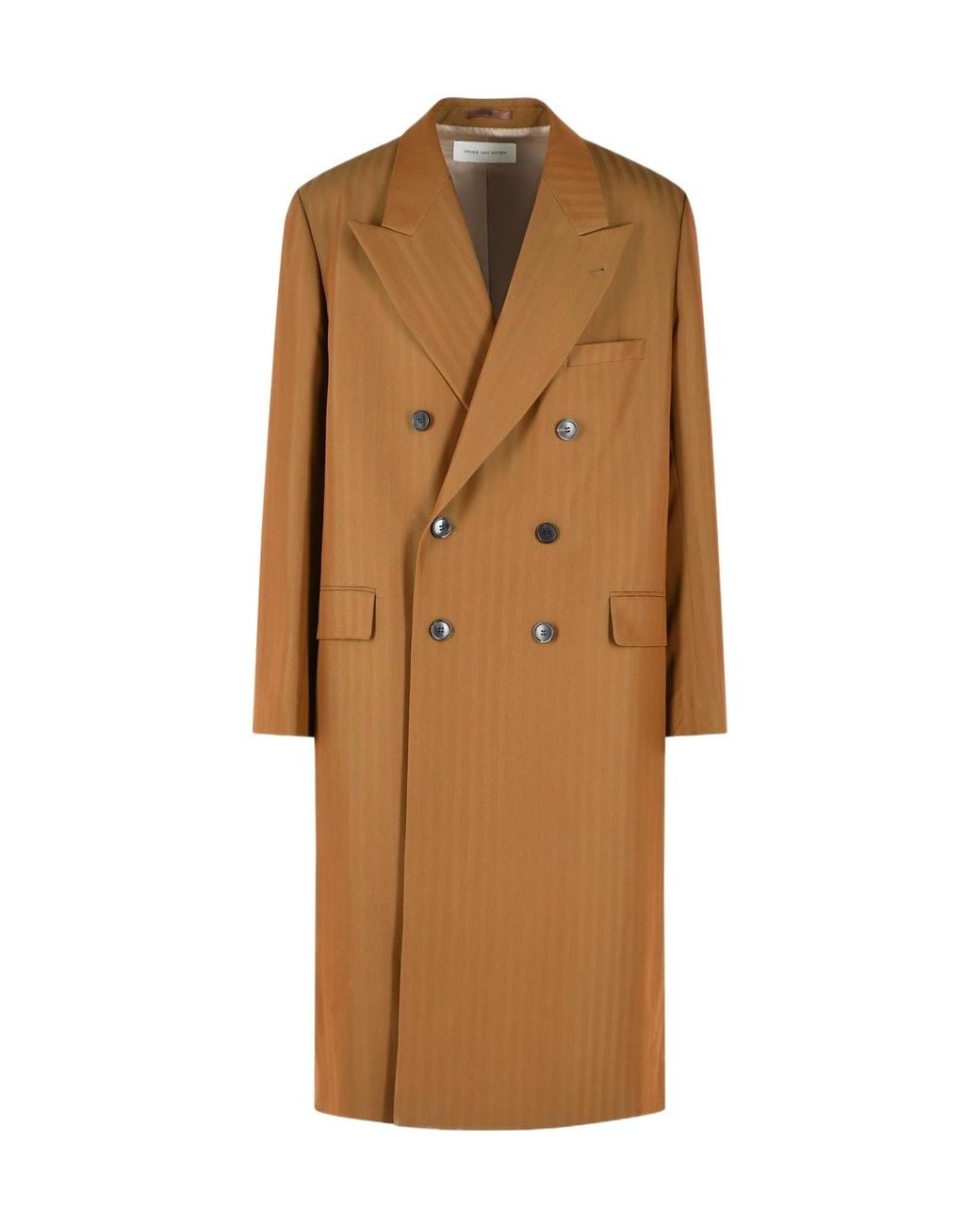 Dries Van Noten Brown Rosie Double-Breasted Coat for men