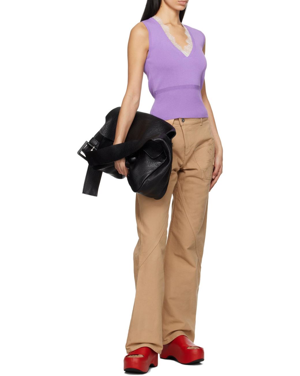 J.W. Anderson Natural Jw Anderson Twisted Wide Leg Workwear Jeans