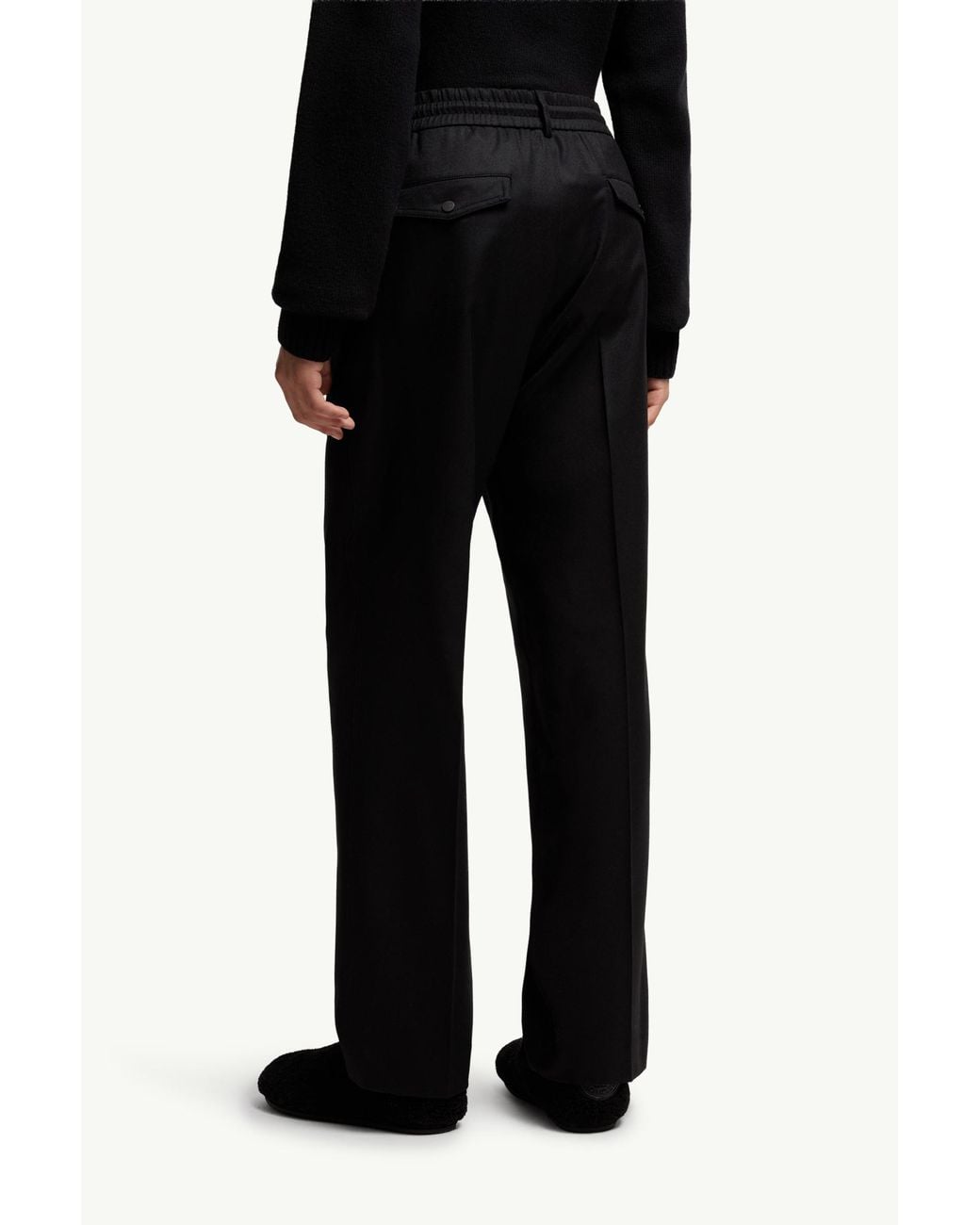 Moncler Black Straight-Leg Trousers for men