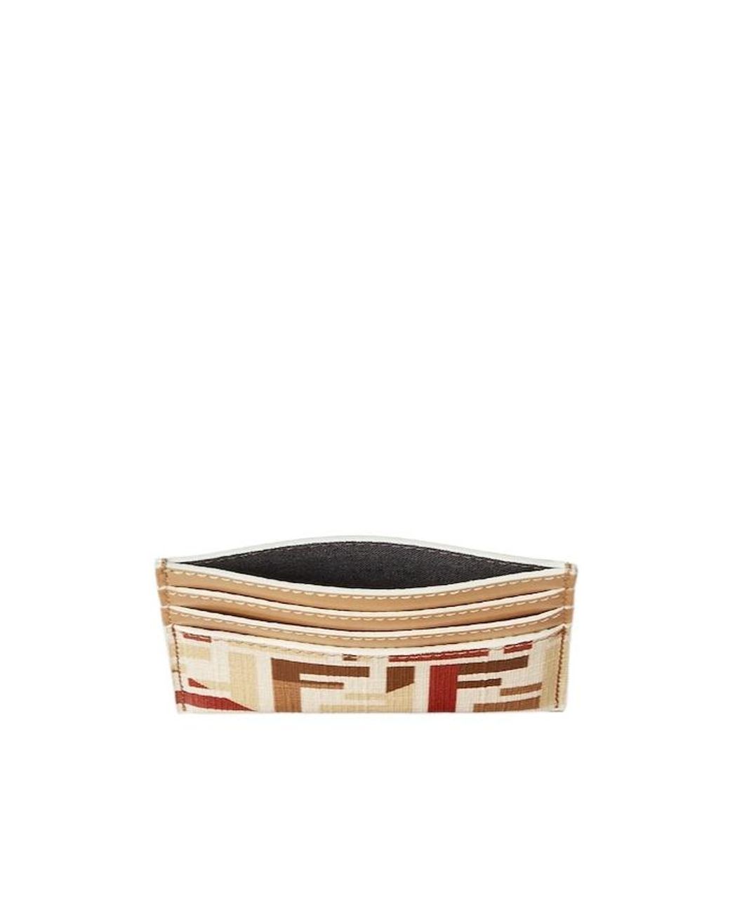 Fendi Red Roma Ff Motif Card Case