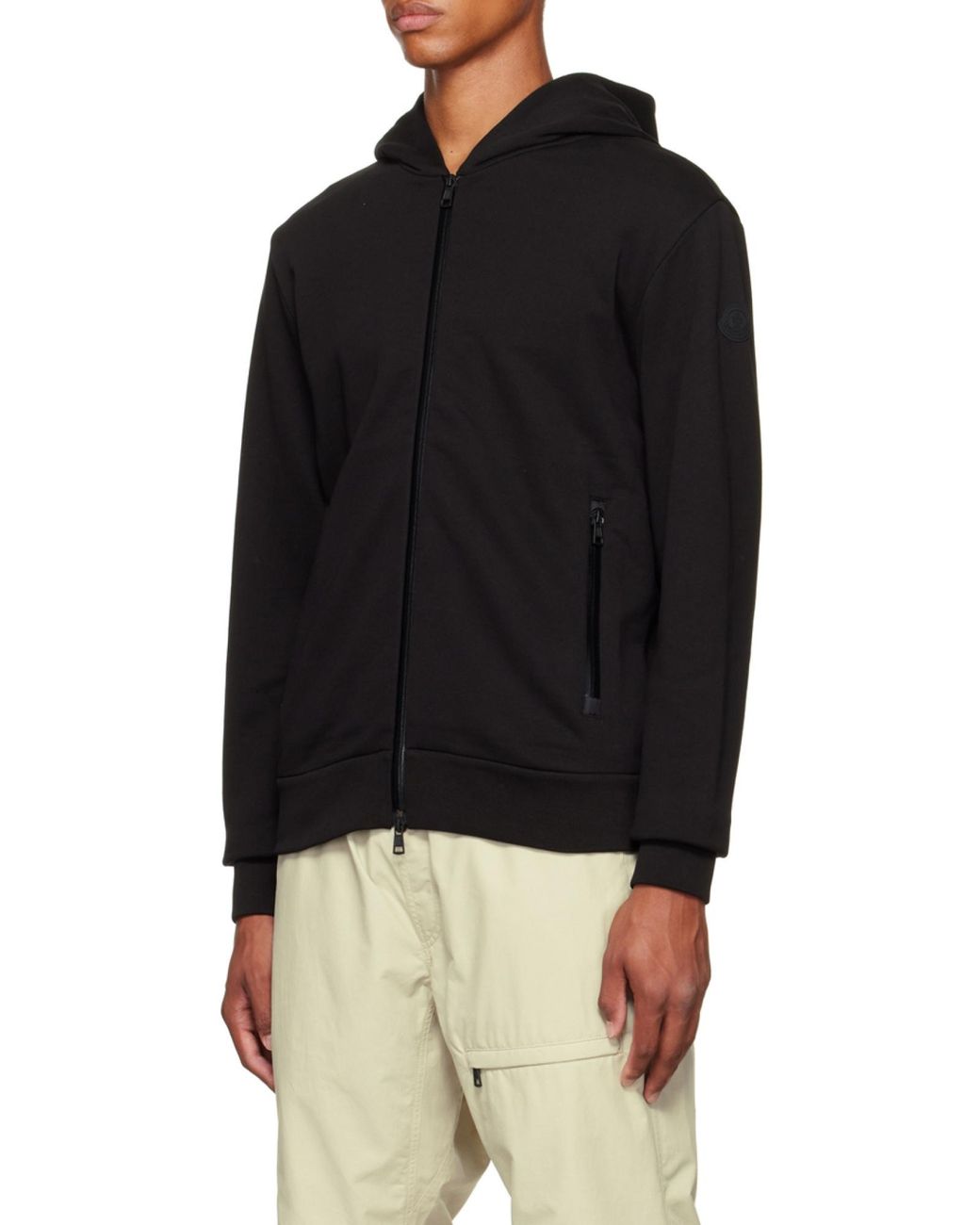 Moncler Blue Zip-Up Cotton Hoodie for men