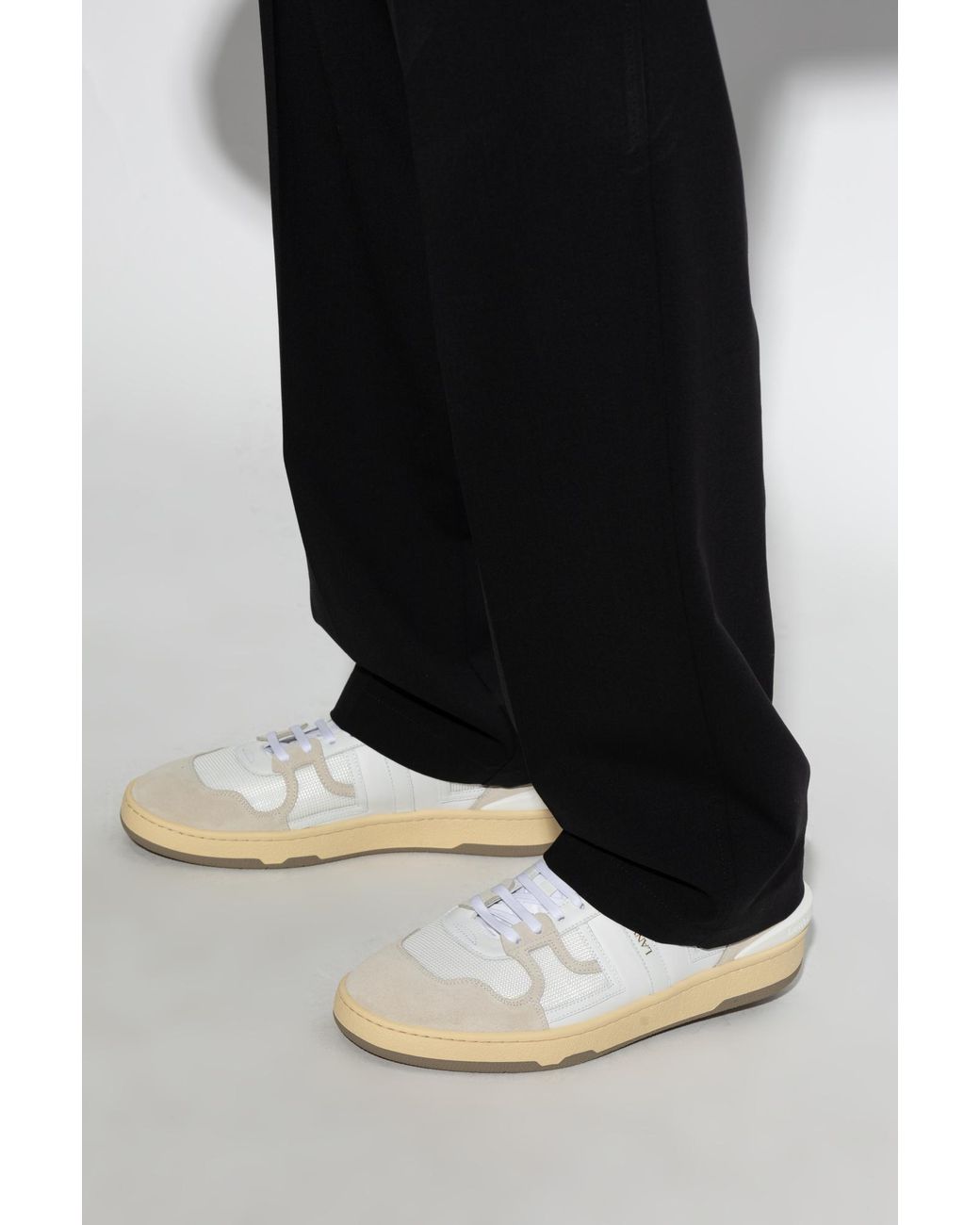 Lanvin White Clay Low-Top Sneakers for men