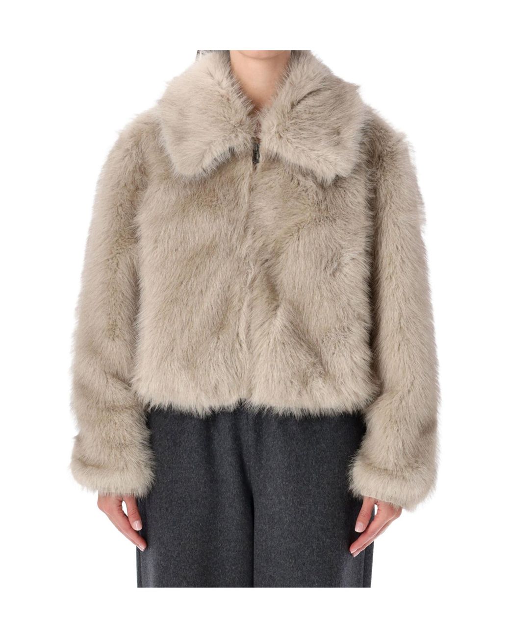 Frankie Shop Natural Faux Fur Coat