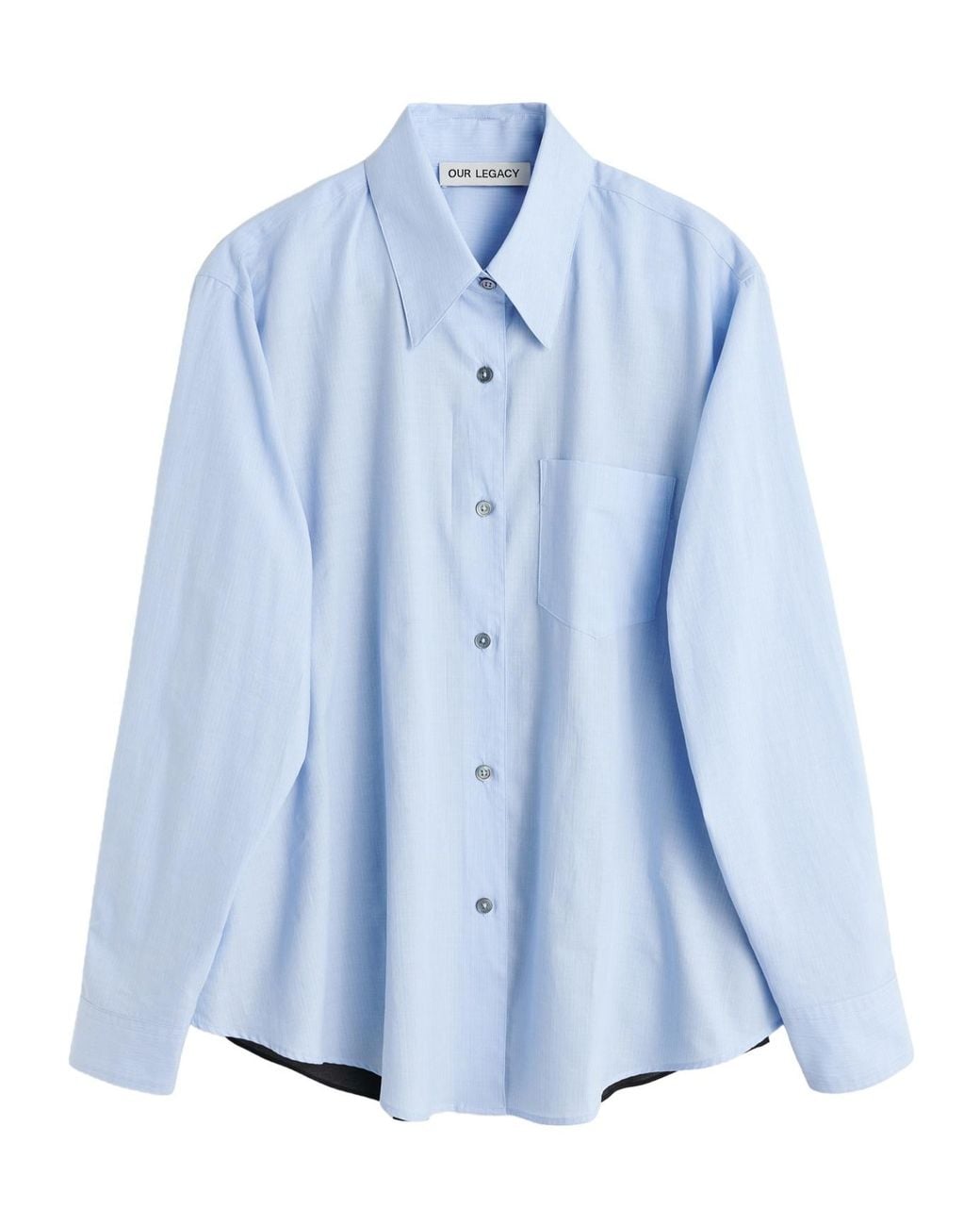 Our Legacy Blue Contrast Striped Cotton Shirt for men