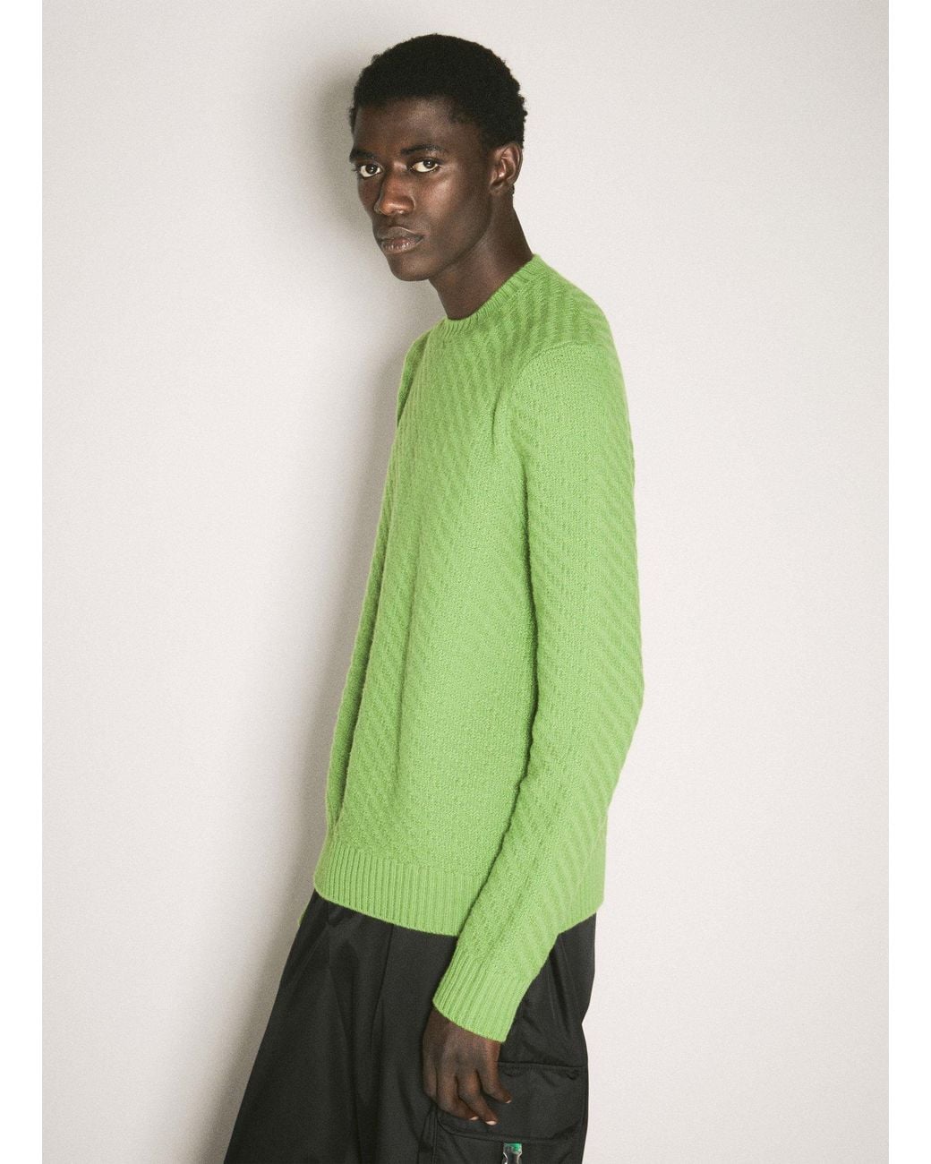 Prada Green Long Sleeved Jumper for men