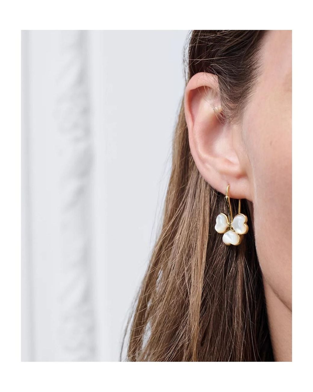 Dior Metallic Sparkling Clover Earrings