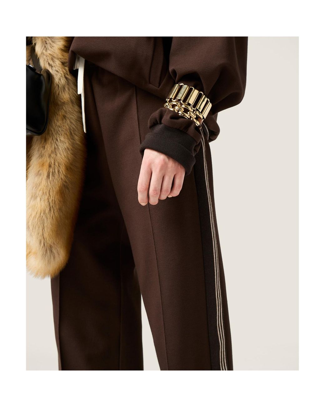 Miu Miu Brown Straight-Leg Trousers