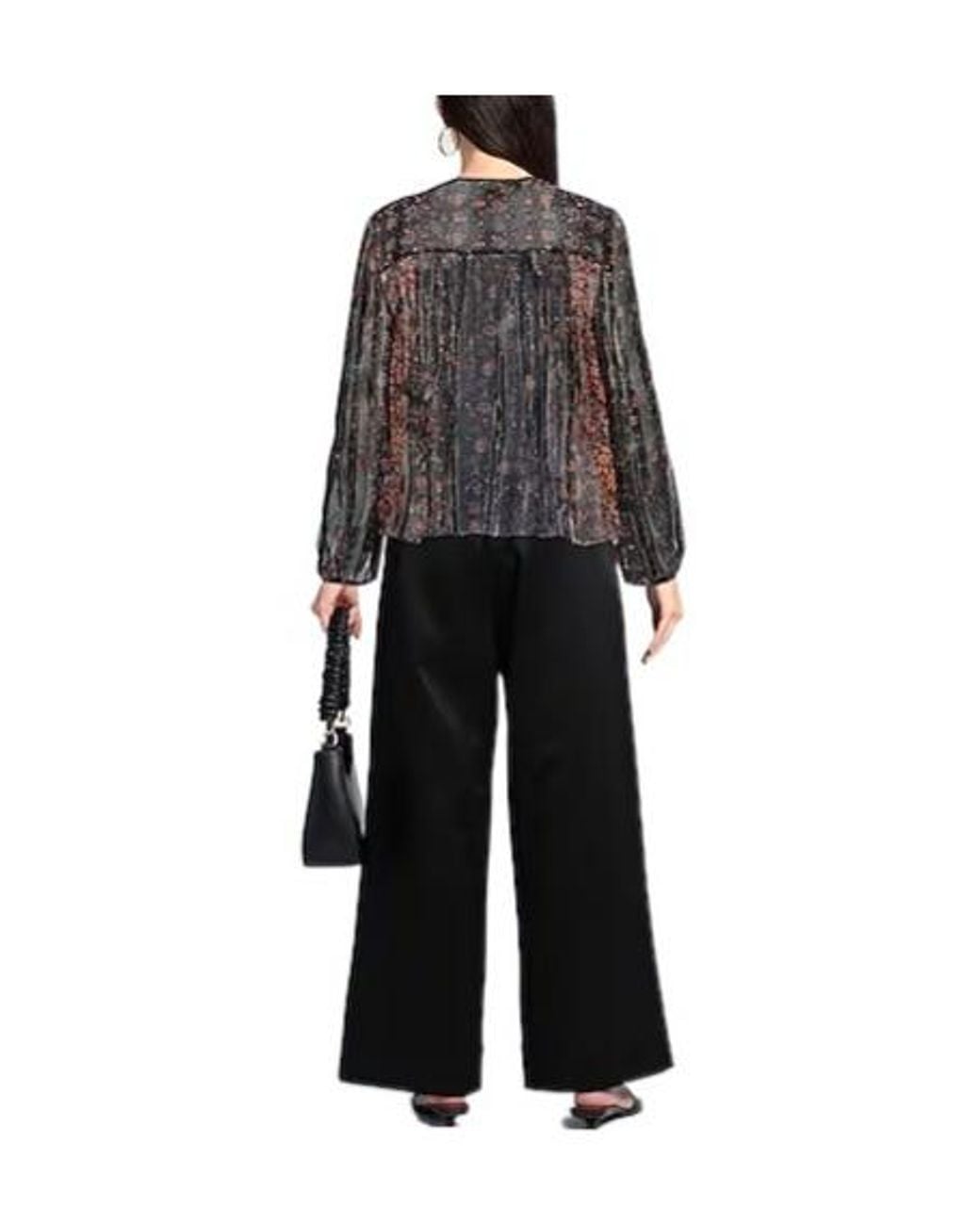Isabel Marant Black Floral Long-Sleeve Shirt