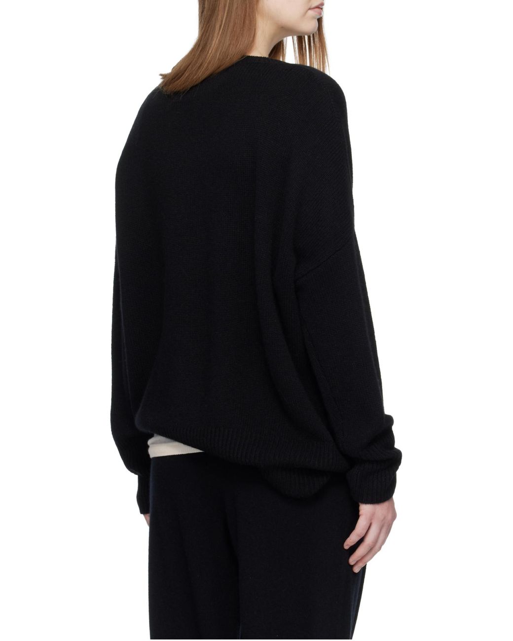 Lisa Yang Black Mila Crew Neck Knitted Sweater