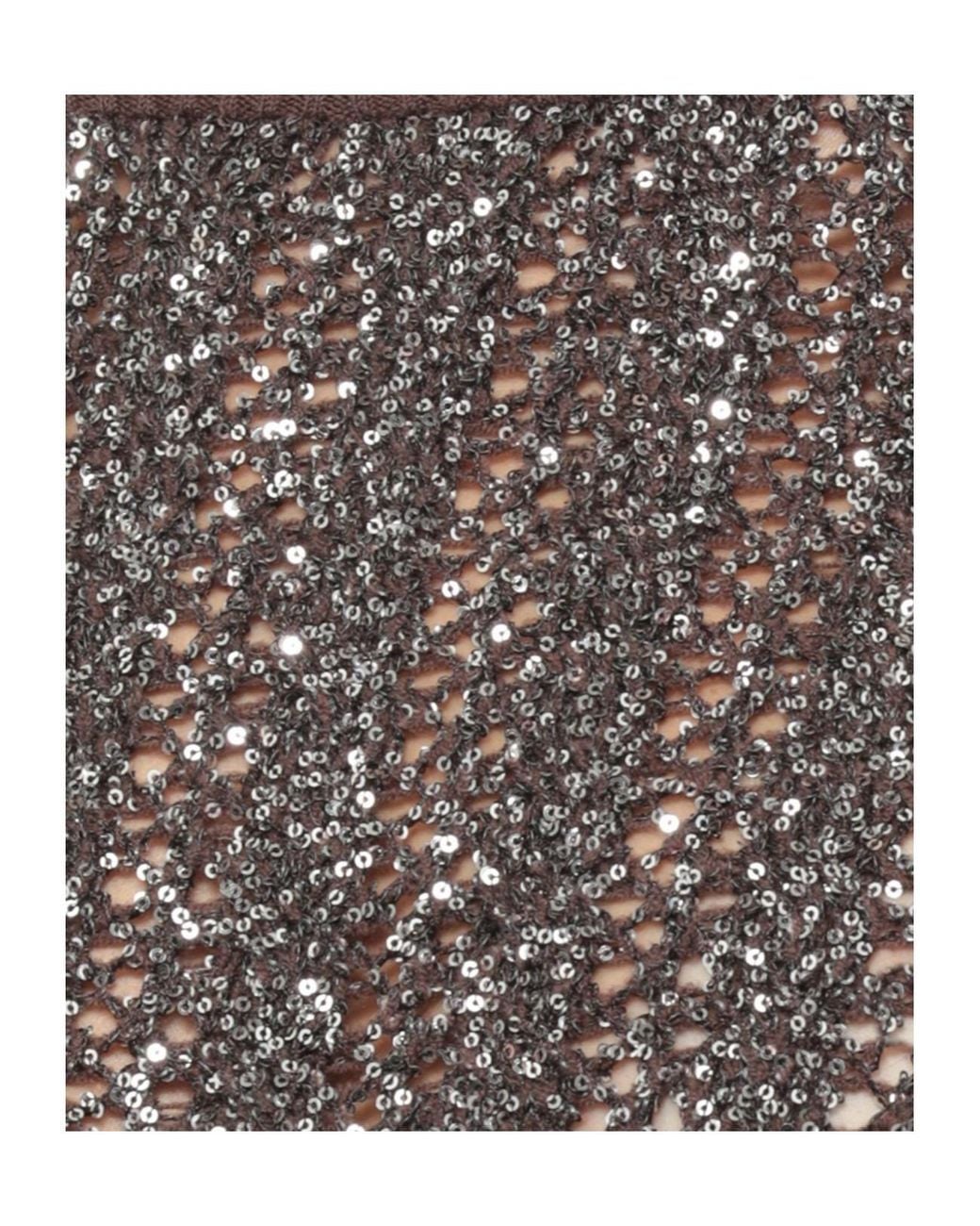 D.exterior Brown Sequined Turtleneck Knitted Sweater