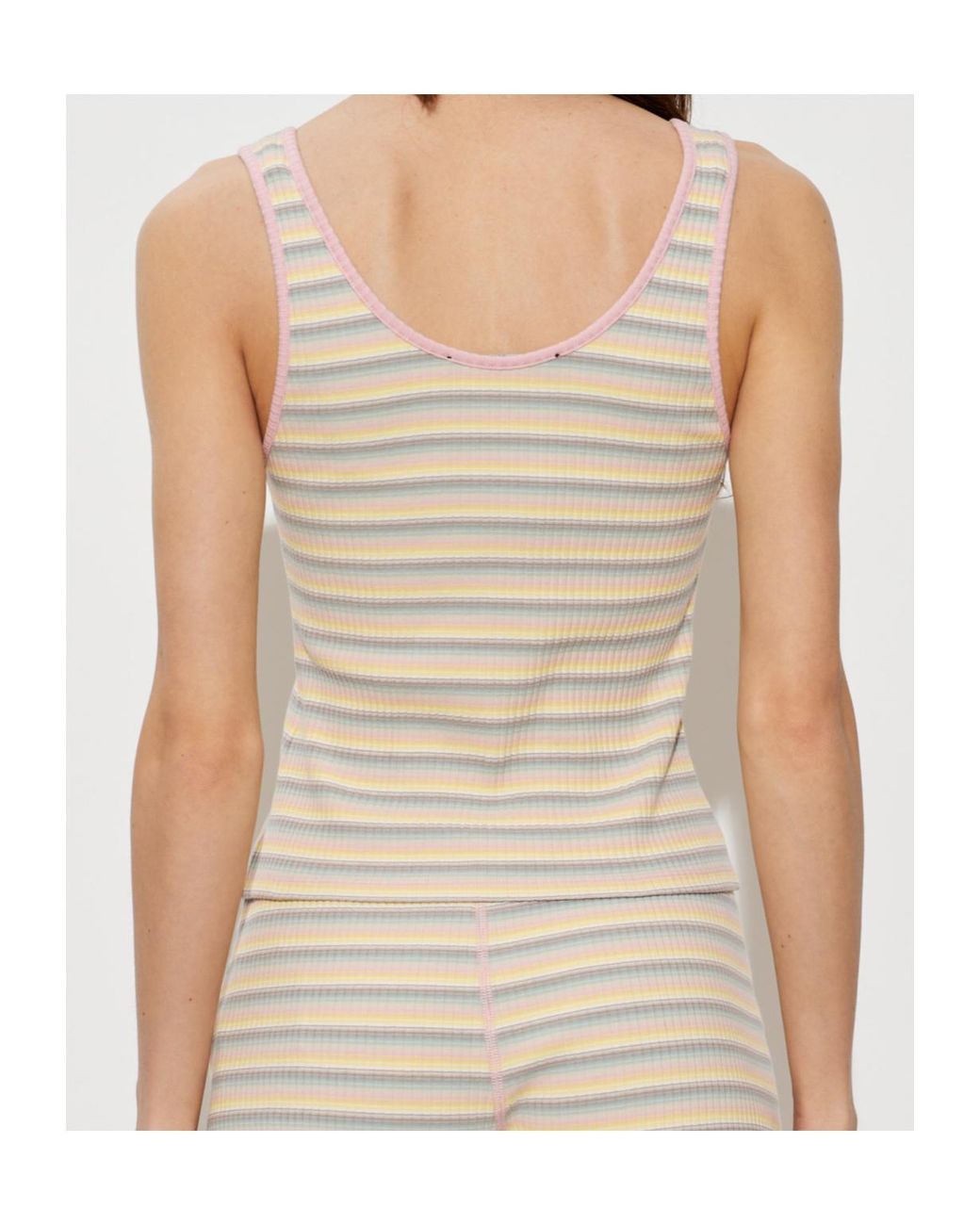 Amiri Natural Striped Ribbed Tank Top