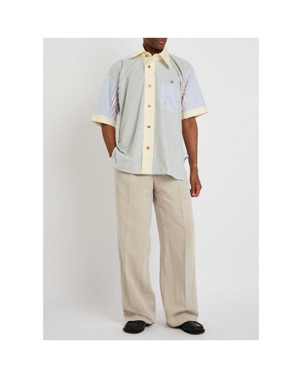 Vivienne Westwood White Simple Striped Shirt for men