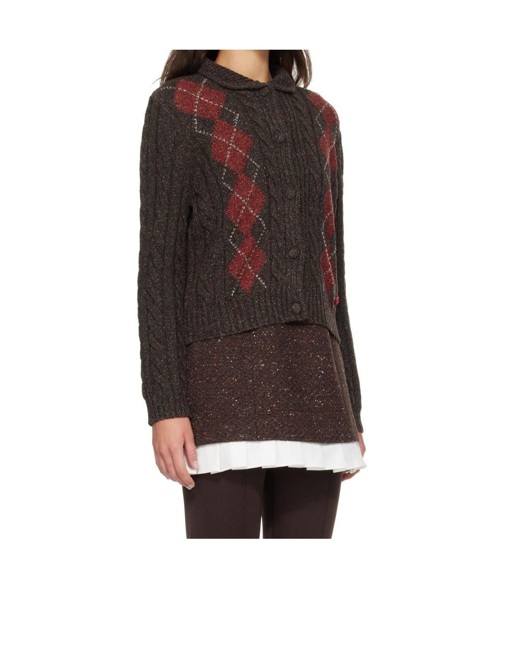 ShuShu/Tong Brown Cable-Knit Cardigan