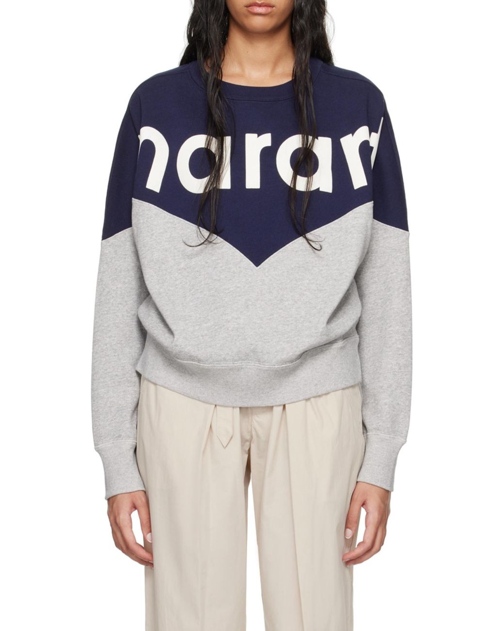 Isabel Marant Blue Isabel Marant Étoile Houston Logo Printed Crewneck Sweatshirt