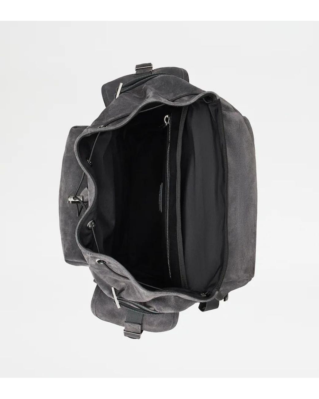 Tod's Gray Logo Patch Medium Backpack for men