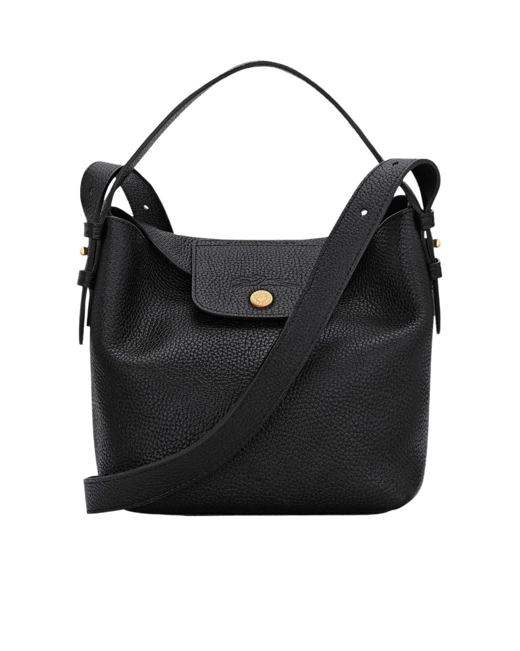 Longchamp Black Flap-Top Shoulder Bag
