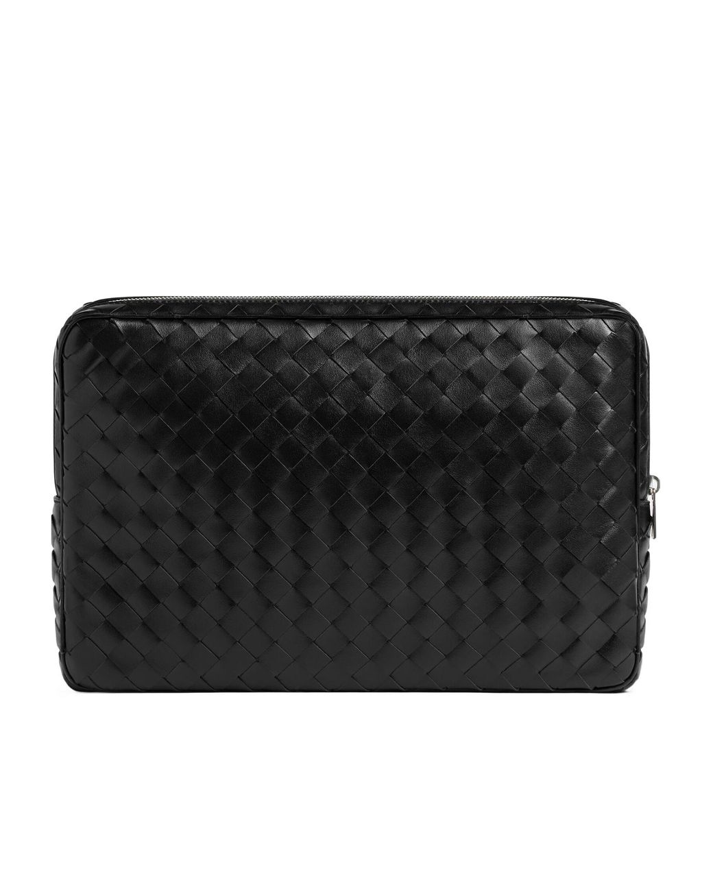 Bottega Veneta Black Intrecciato Zipped Clutch Bag for men