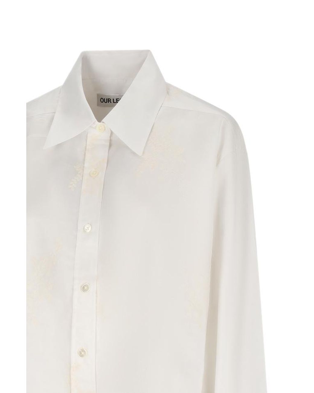 Our Legacy White Precious Flower-Motif Oversized Shirt