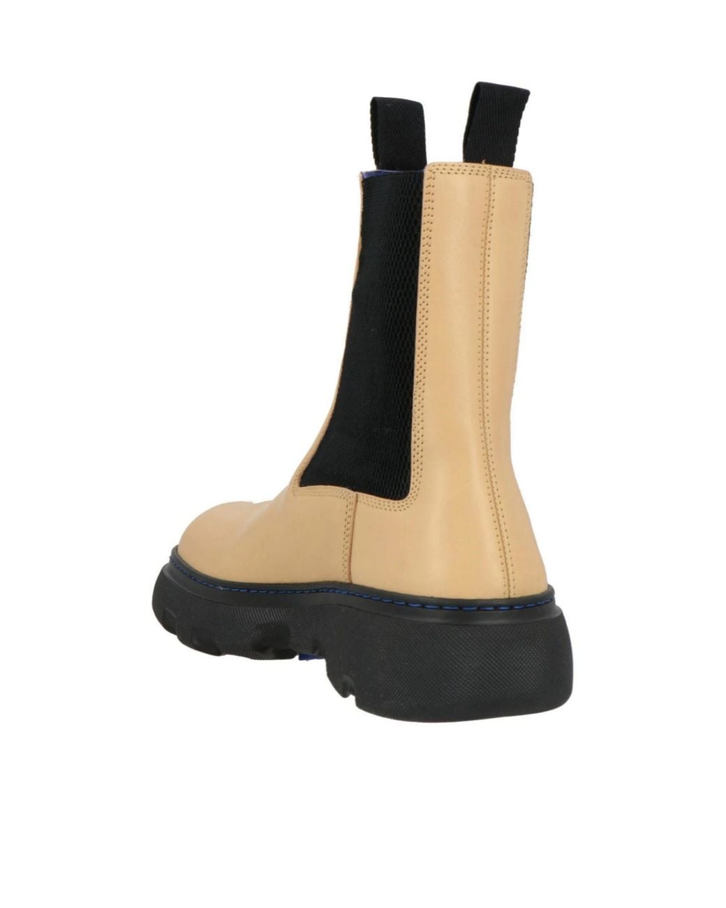 Burberry White Simple Leather Chelsea Boots