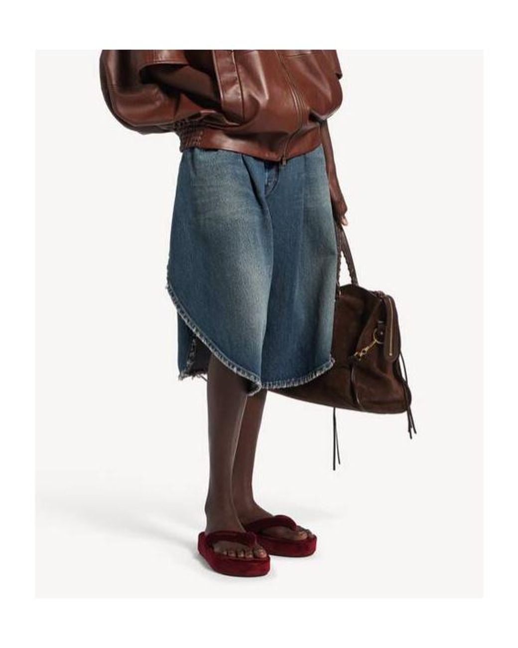 Balenciaga Blue Distressed Tulip Bermuda Shorts