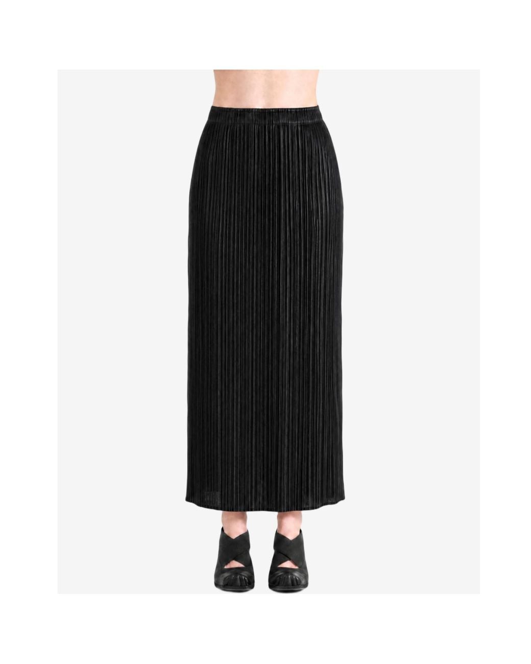 Pleats Please Issey Miyake Black Pleated Maxi Skirt