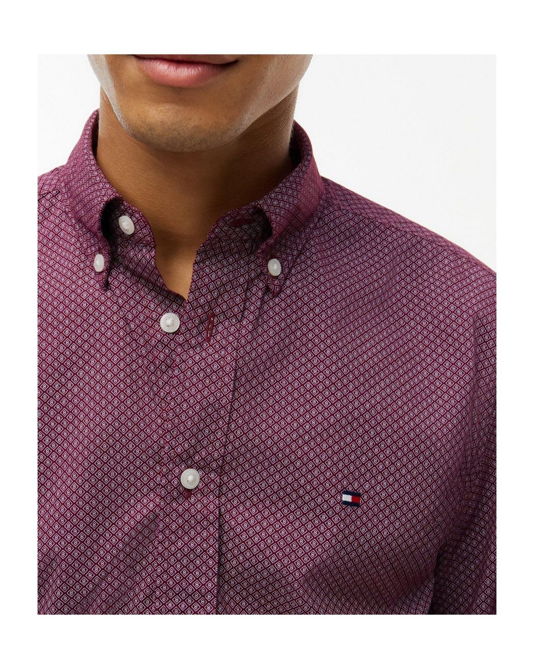 Tommy Hilfiger Purple Slim-Fit Long-Sleeved Shirt for men