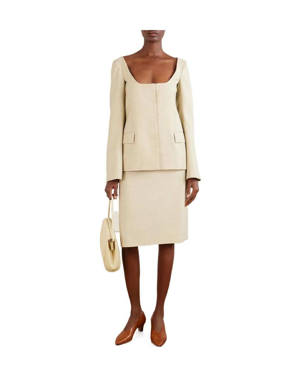 Calvin Klein Natural Camille Wool-Twill Jacket