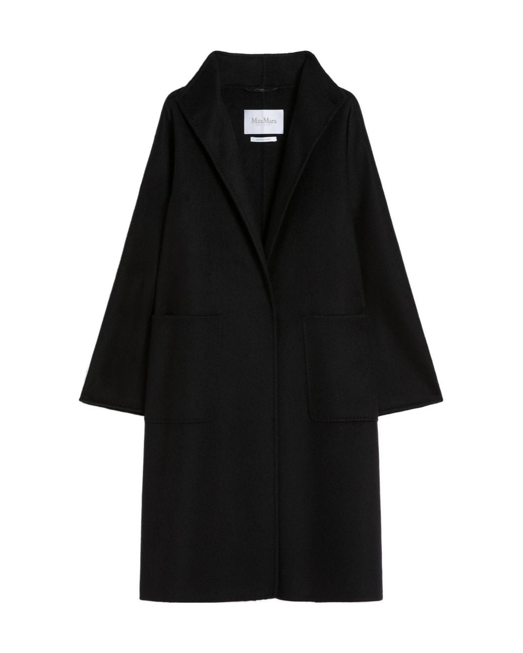 Max Mara Black Belted Stand-Collar Coat