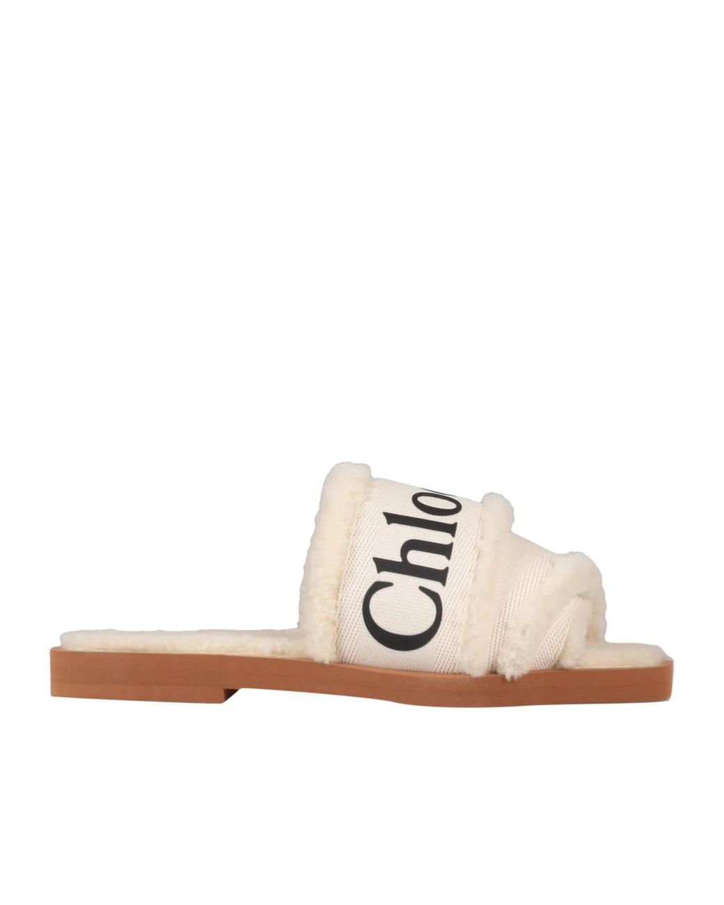 Chloé Brown Teddy Fleece Slippers