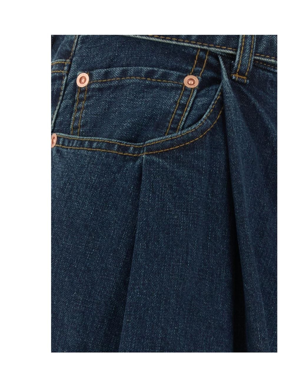 Sacai Blue Wide Leg Pleated Jeans
