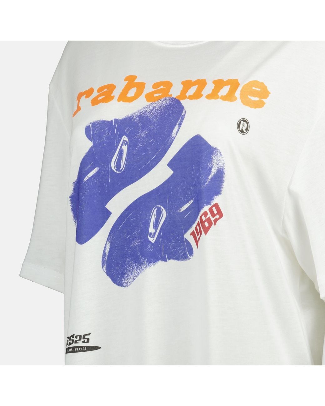 Rabanne White Pattern-Printed Crewneck T-Shirt