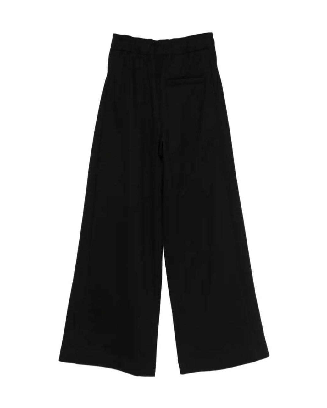 Dries Van Noten Black Elastic Waist Wide-Leg Pants for men