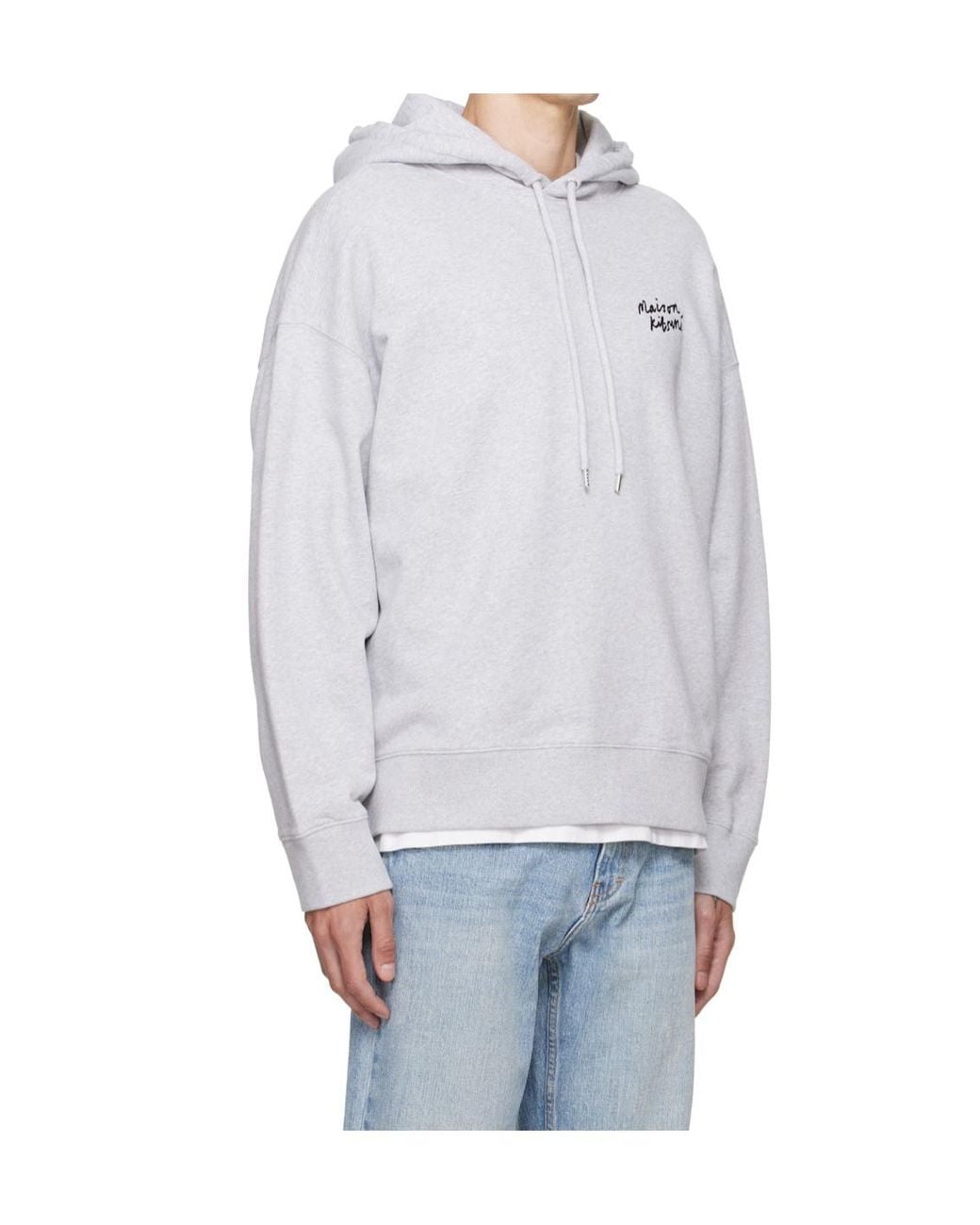 Maison Kitsuné Blue Handwriting Oversized Hoodie for men