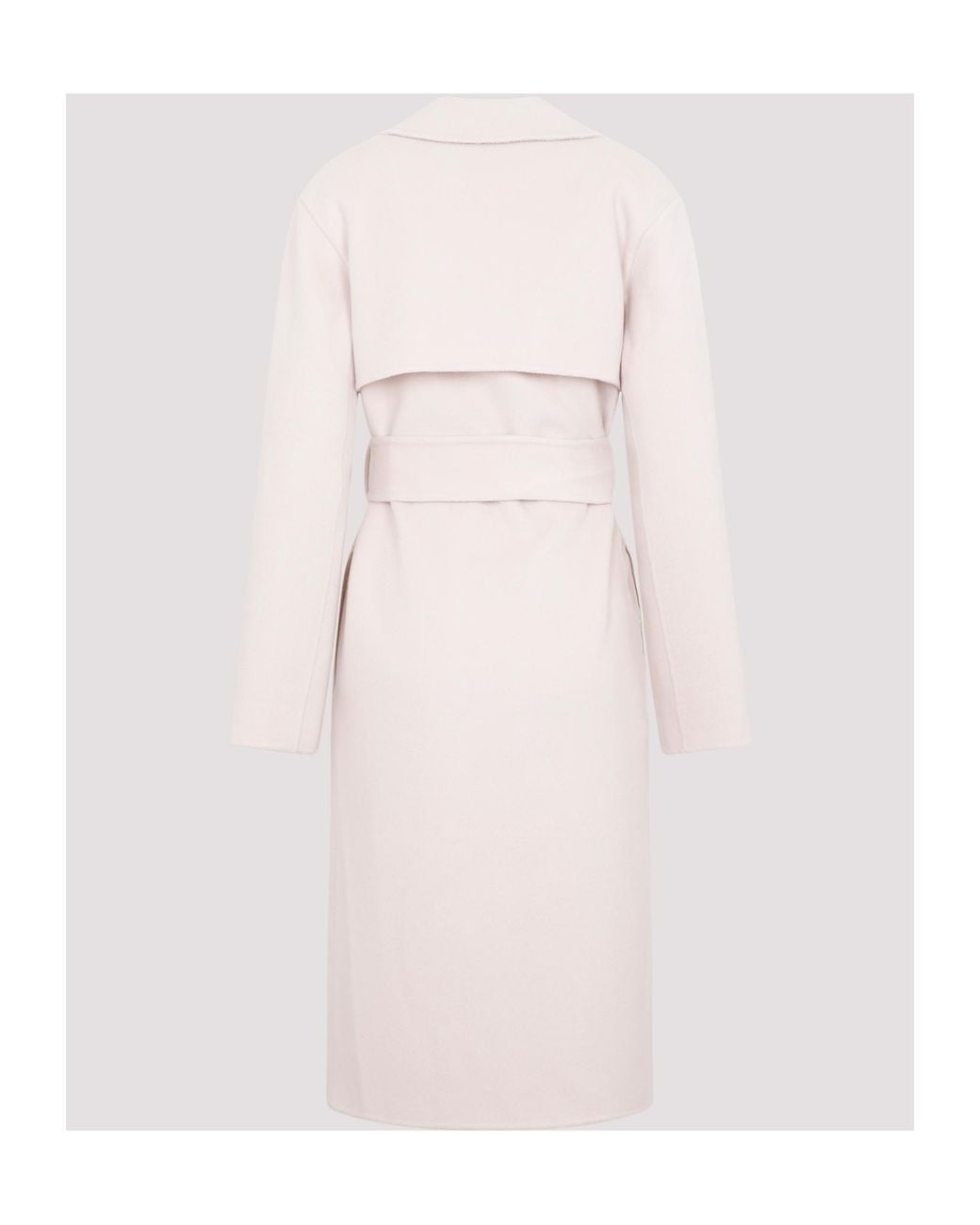 Theory Pink Notched-Lapels Belted Coat