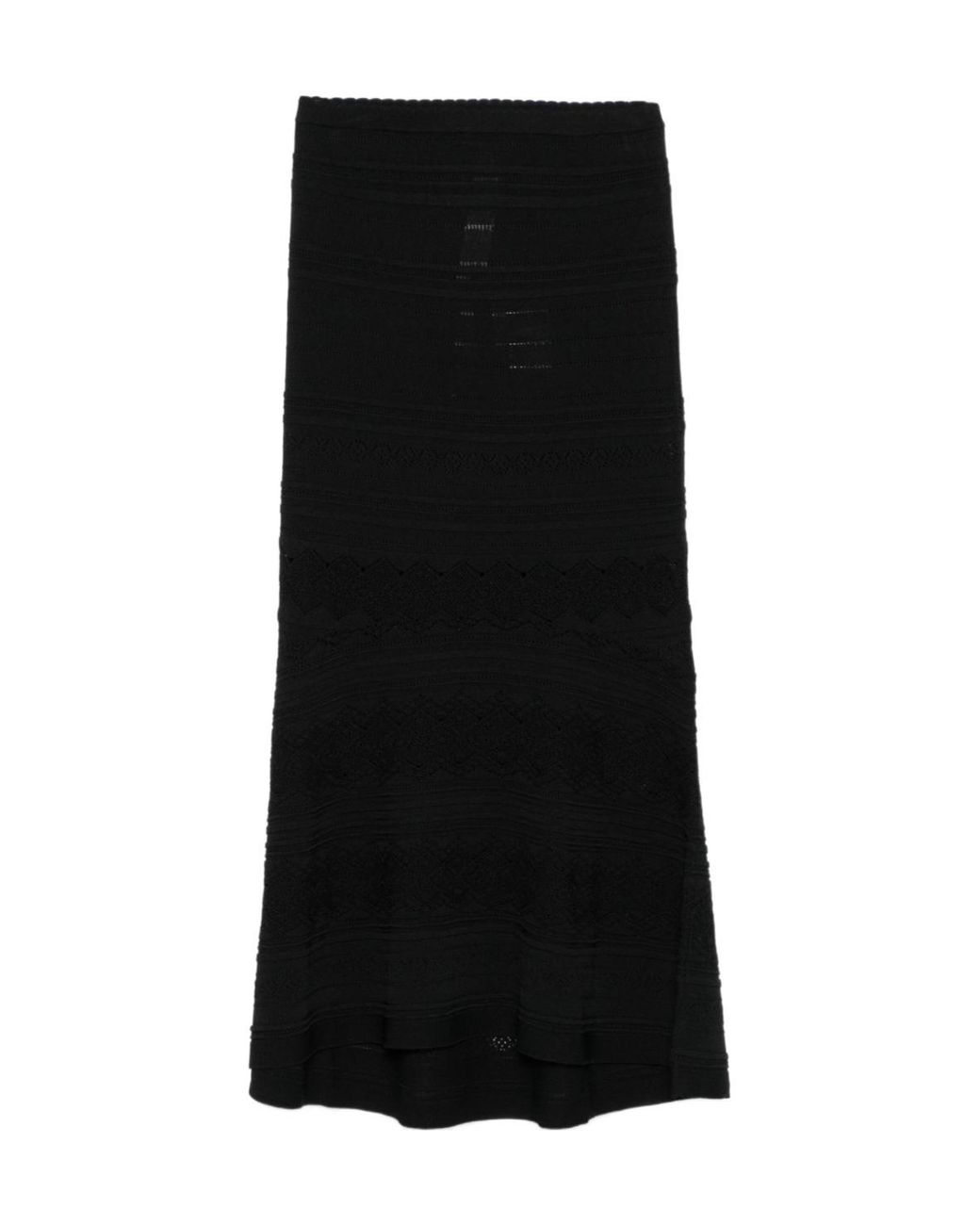 Twinset Black Flared Midi Skirt