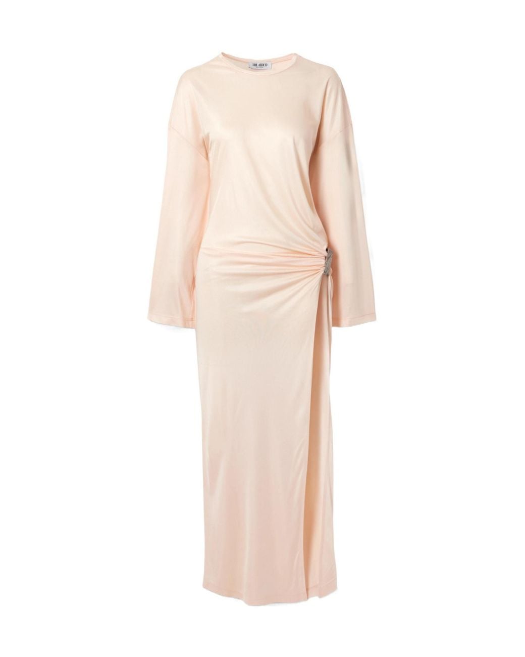 The Attico Pink Embellished Gathered Jersey Maxi Dress